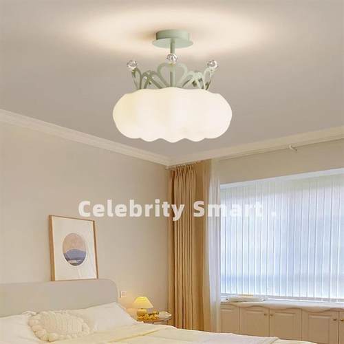 The main bedroom lamp is the new Cream Wind Red Crown in 202