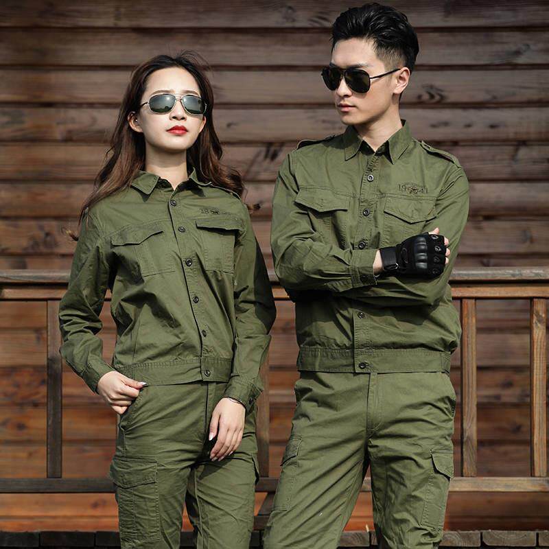工作服套装男薄款夏季军绿作训服女迷彩服焊工耐磨衬衣劳保服工装