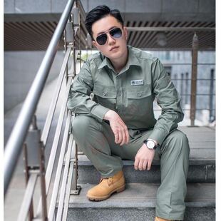 夏季国家电网纯棉工作服套装男薄款长袖电力电工工程服短袖劳保服