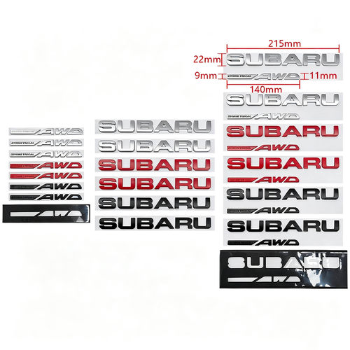 适用斯巴鲁SUBARU SYMMETRICAL AWD森林人字母后尾车标后备箱车贴