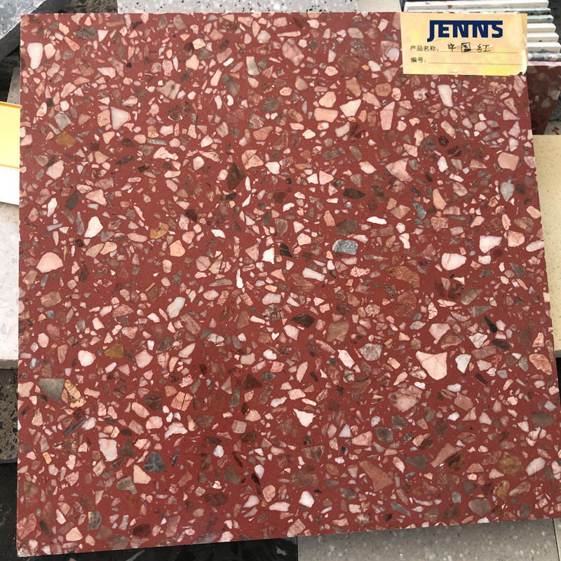 红色水磨石 哑光石材连锁店地面墙面人造砖 非瓷砖防滑加厚石材