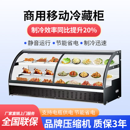 台式冷藏展示柜三轮车户外冰箱移动摆摊阶梯柜冷藏烧烤炸串展示柜