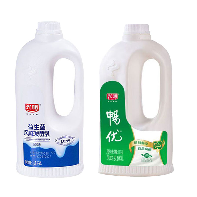 光明原味大桶酸奶1.1kg*2桶