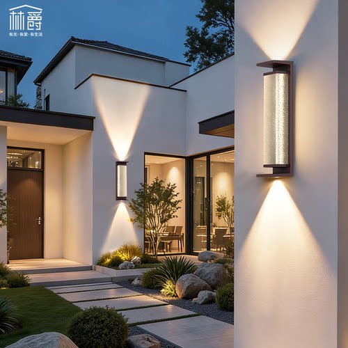 太阳能户外壁灯防水庭院露台外墙灯超亮入户别墅大门两侧柱子壁灯