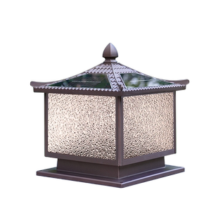 太阳能庭院柱头灯别墅花园大门口柱灯户外防水围墙灯柱子灯接电款