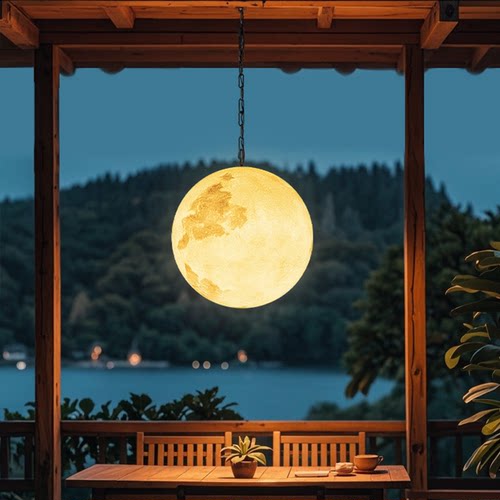 林爵太阳能户外月球吊灯