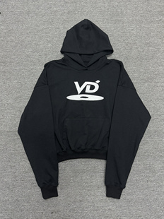 最新批次VUJADE 006VD光碟刺绣连帽卫衣BOXY版型cleanfit风格