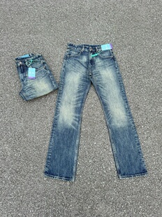 激光猫须523靛蓝色牛仔裤 15盎司面料cleanfit vintage复古90S