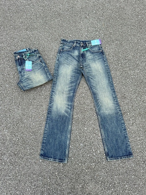 激光猫须523靛蓝色牛仔裤