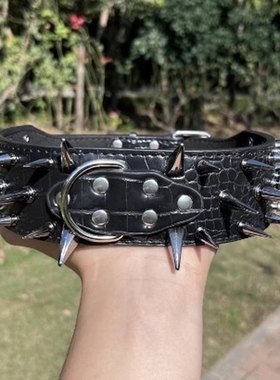 中大型犬铆钉狗项圈恶霸卡斯罗刺钉脖圈牧羊犬防咬脖子尖钉狗脖套