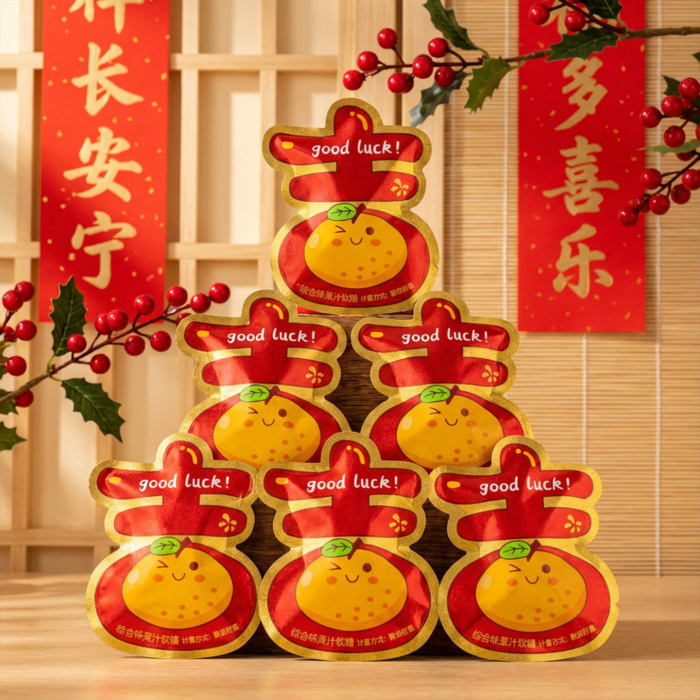 喜事糖果福运福吉旺字混合口味果汁软糖财神喜宴零食乔迁开业喜糖