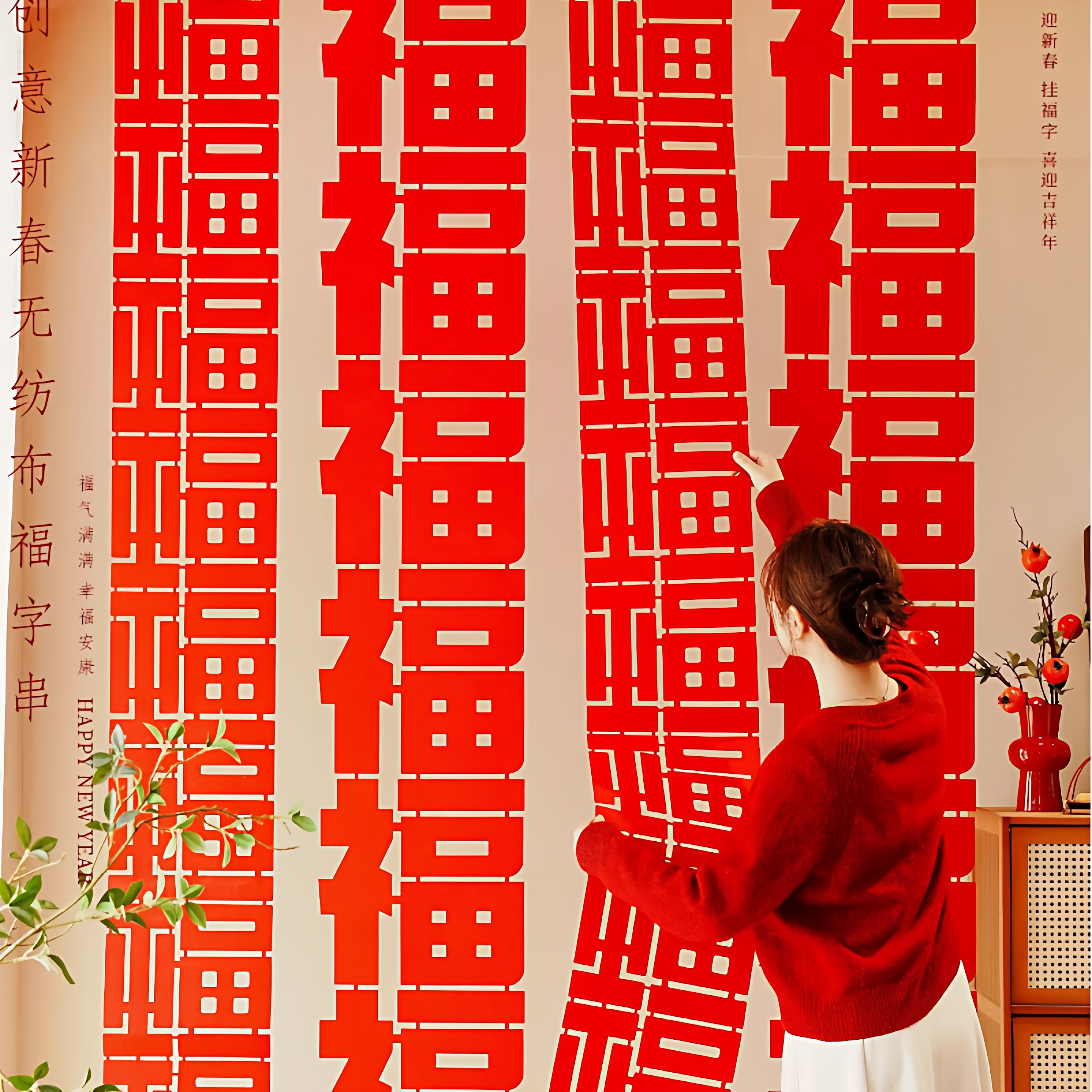 2026马年装饰新年长条福字拉花