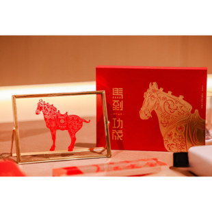 马年生肖三花马剪纸摆件  新春新生活创意礼品摆件