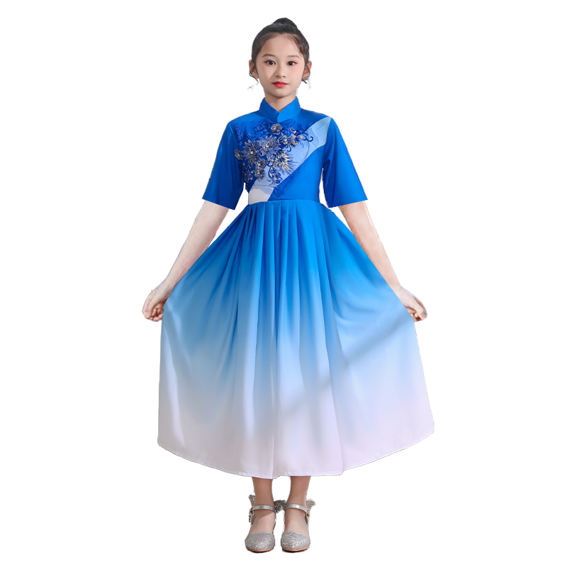中小学生合唱朗诵儿童比赛礼服红儿童演出服