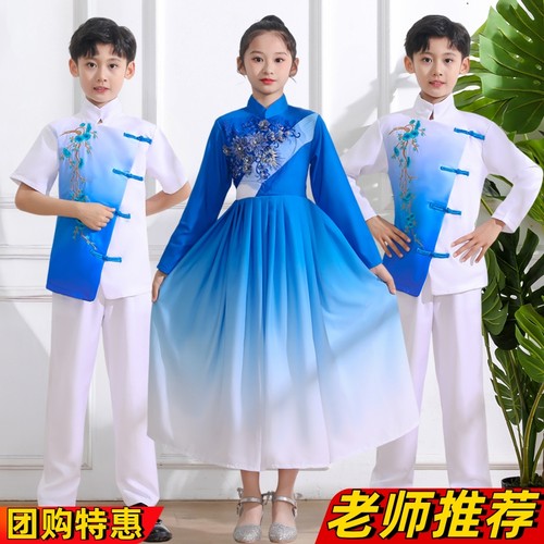 儿童合唱演出服古筝中小学生朗诵