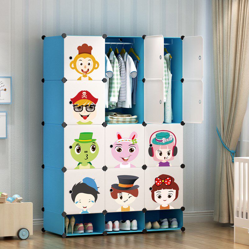 儿童衣柜婴儿衣柜宝宝小孩衣橱储物柜卡通收纳柜塑料树脂简易衣柜