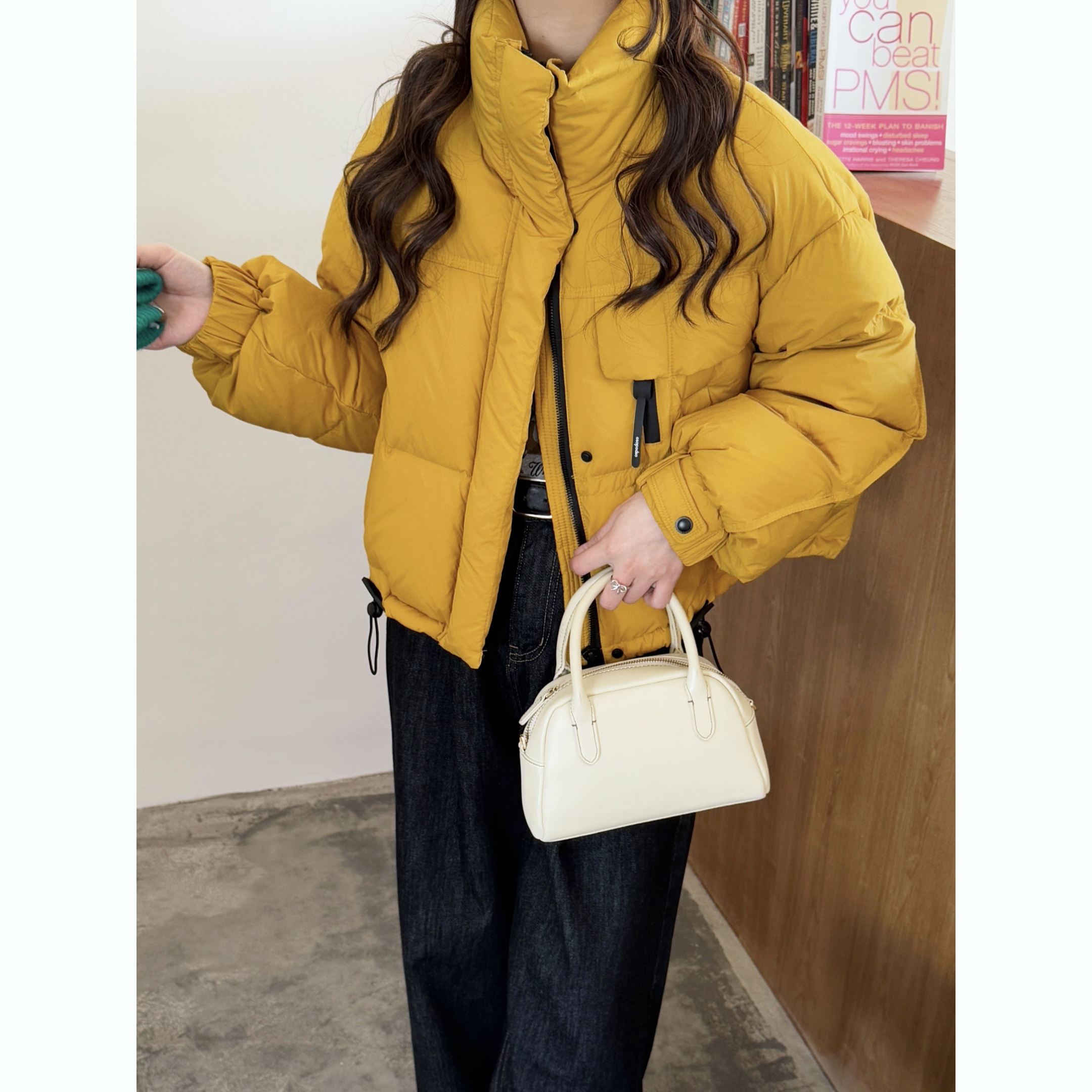 2025年新款小个子立领撞色韩系百搭时尚休闲新款羽绒服女