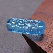 冰种蓝色水晶海蓝宝石民族风路路通回纹小桶珠吊坠手圈手链配件