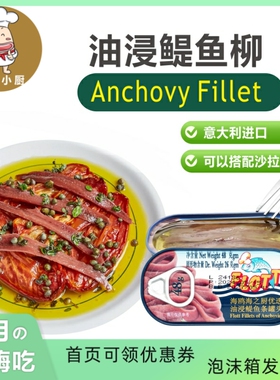 意大利海鸥油浸鳀鱼条凤尾鱼柳 Fillets of Anchovies凤尾鱼48g