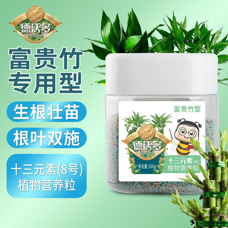 德沃多肥料缓释复合肥富贵竹专用十三元素植物营养粒500g园艺盆栽
