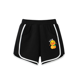 正品b duck小黄鸭童装女童短裤2023夏装新款宝宝裤子运动裤