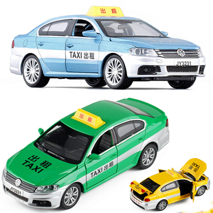 嘉业车模1:32合金的士大众出租车的士声光开门回力车玩具汽车模型