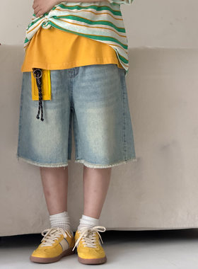 末小蒙童裤2026夏季男童女童韩版休闲牛仔裤儿童百搭中裤五分裤