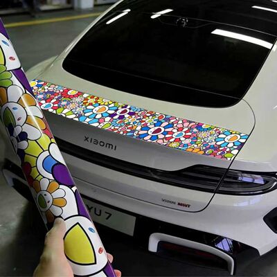 小米yu7车尾太阳花装饰贴