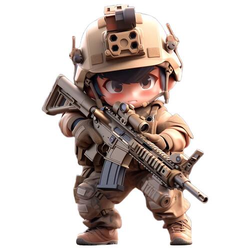 Q版特种兵贴画防水PVC材质
