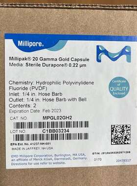 Millipore Millipak40终端过滤器MPGL02GH2