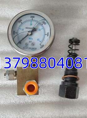 贝奇尔BIJUR DELIMON压力表+三通油块+安全阀+直通接头+势片泵芯