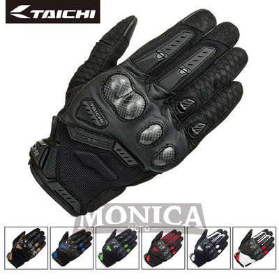 TAICHI摩托车夏季碳纤维透气网眼越野赛车防摔骑行触屏手套RST444