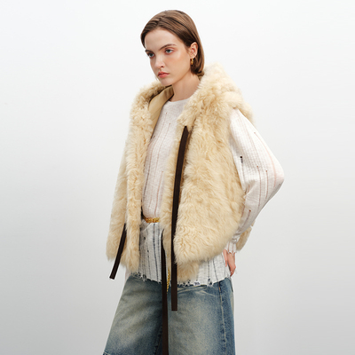 DESERTO 小野家西班牙进口托斯卡纳皮毛一体皮草外套女丨奶油泡芙
