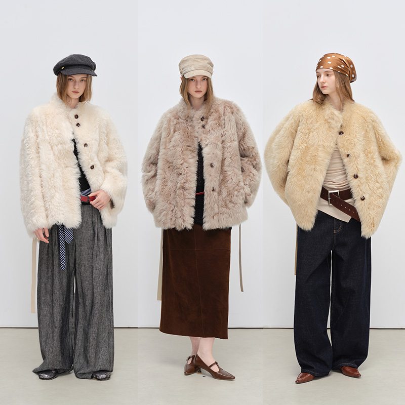 DESERTO 小野家西班牙进口托斯卡纳皮毛一体皮草外套女丨西野暮色