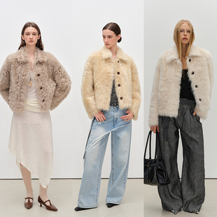 DESERTO 午后花园 小野家西班牙进口托斯卡纳皮毛一体皮草外套女