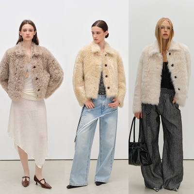 DESERTO 小野家西班牙进口托斯卡纳皮毛一体皮草外套女丨午后花园