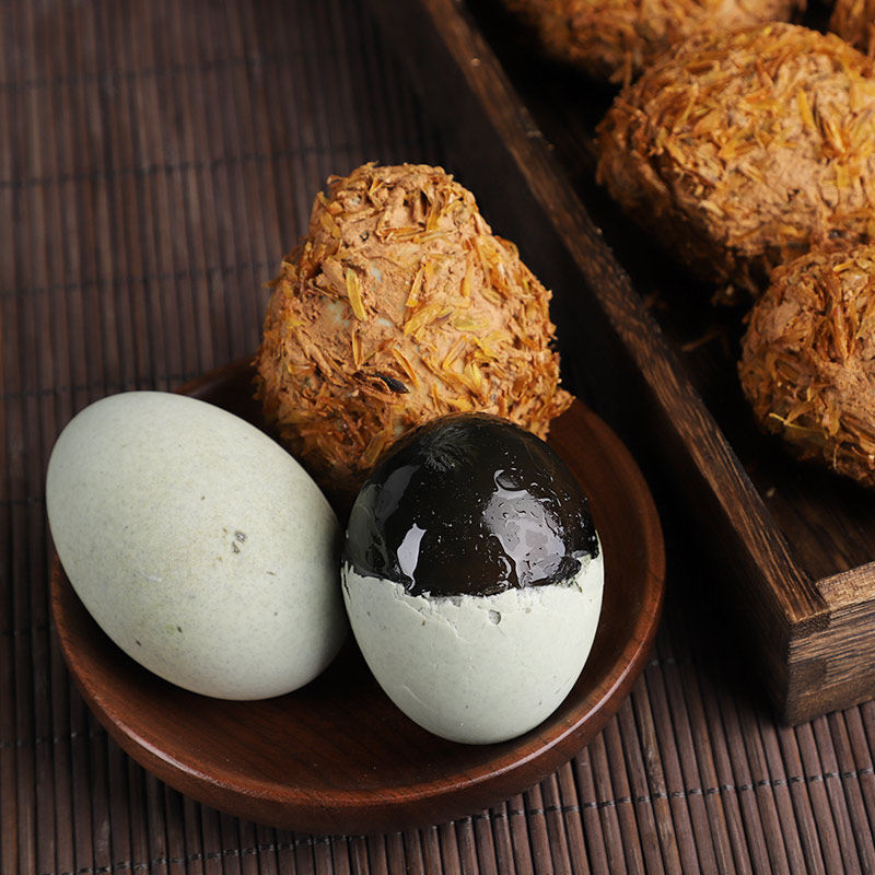 【出口品质】带黄泥传统老式稻壳谷包泥腌制皮蛋松花蛋无铅溏心