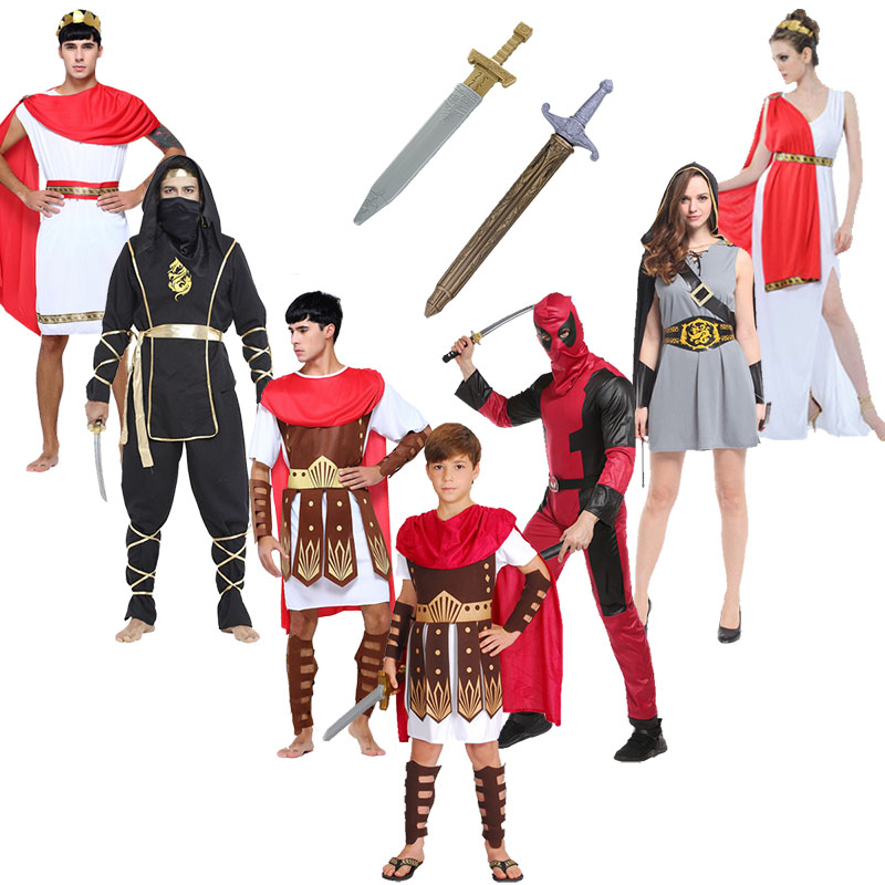 成人男女cos希腊罗马战士衣服