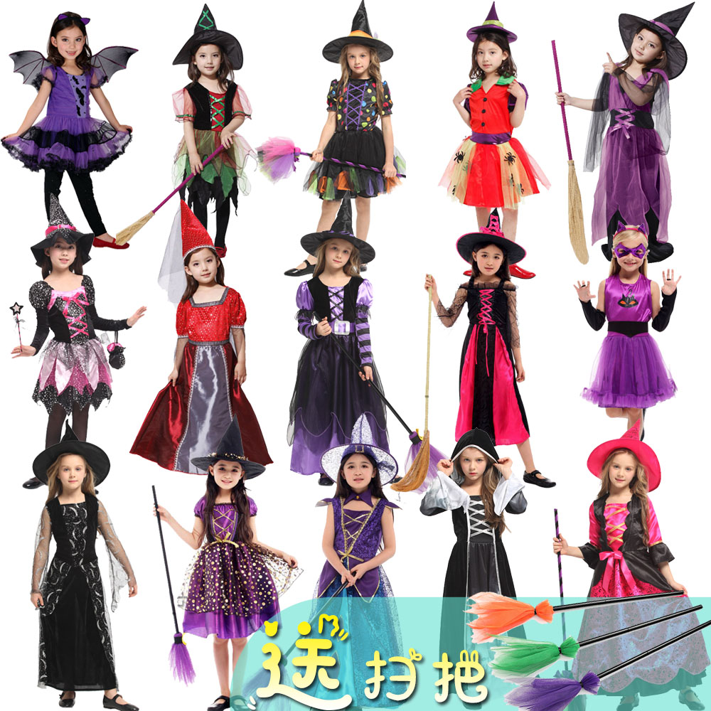 女童化妆舞会巫婆恶魔万圣节服装