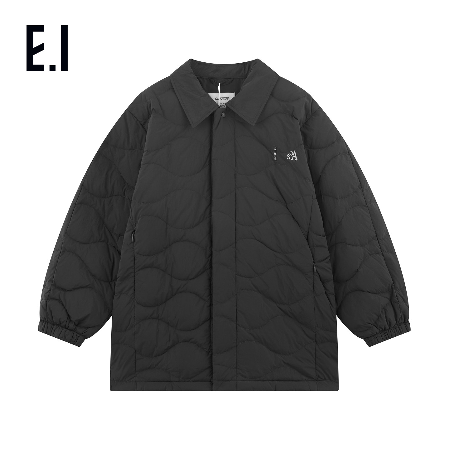 ei童装儿童轻薄款羽绒服冬装新款男女童中长款寸衫翻领保暖外套