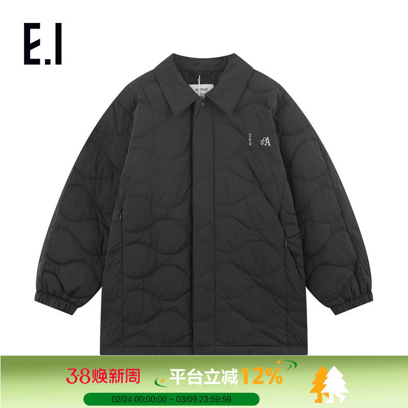 ei童装儿童轻薄款羽绒服冬装新款男女童中长款寸衫翻领保暖外套