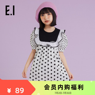 連衣裙夏季 波點(diǎn)公主裙 ei童裝 女童泡泡袖 短袖 商場同款 新款
