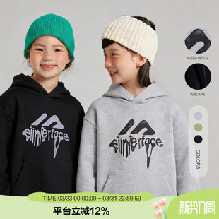 儿童连帽款 宽松休闲套头衫 加绒卫衣冬装 中大童韩版 新款 ei童装