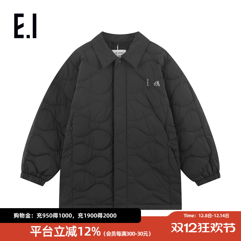 ei童装儿童轻薄款羽绒服25冬装新款男女童中长款寸衫翻领保暖外套