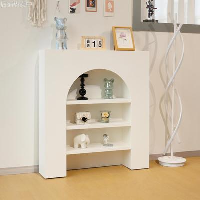北欧风置物架摄影玄关白色法式陈列壁炉装饰柜展示柜民宿简约奶油