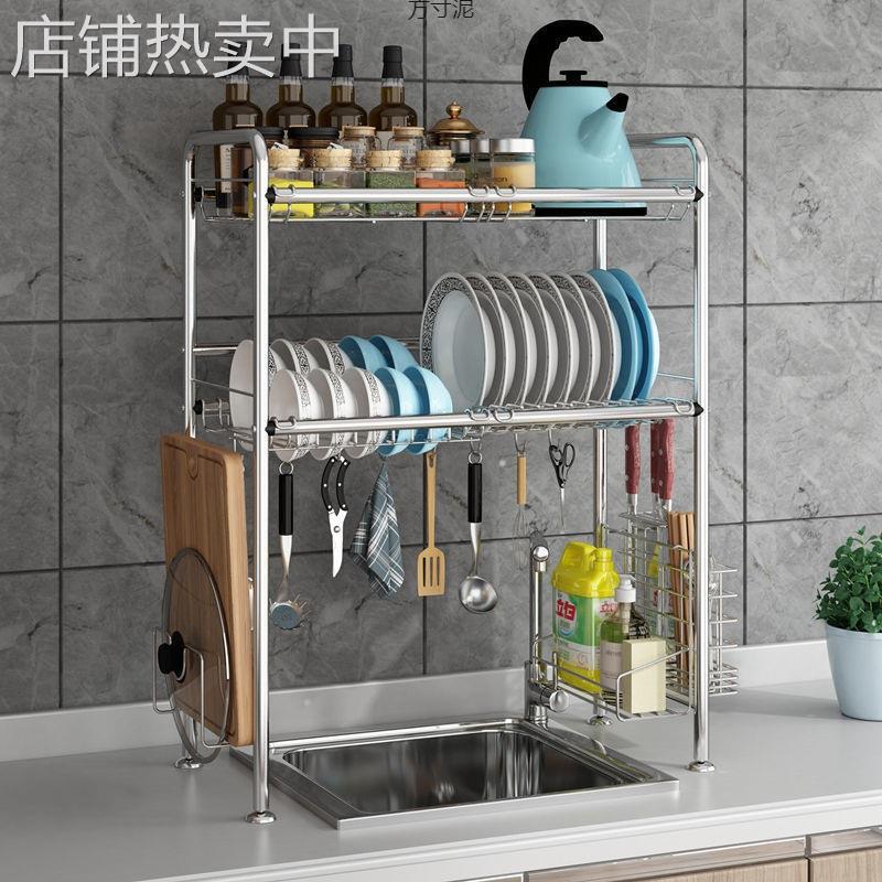 不锈钢水碗架沥水架厨房置物架水池放碗碟2层碗筷收纳架刀具架厂