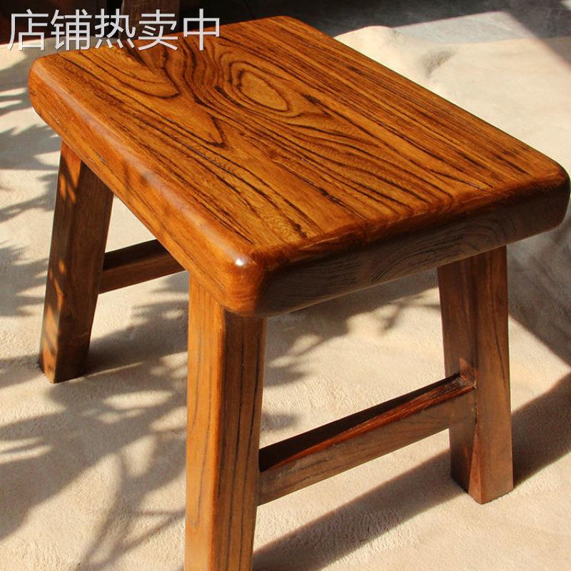 老榆木小板凳实用换鞋凳实木成人矮凳舒适儿童方凳子家用包邮