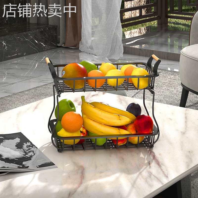 厨房水果蔬菜架子餐桌收纳架铁艺桌面置物架收纳筐杂物整理筐