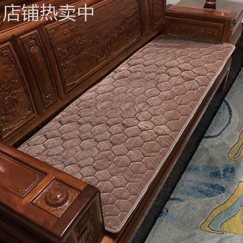 红木沙发垫防滑毛绒素色沙发垫四季通用坐垫办公室皮沙发长椅之满