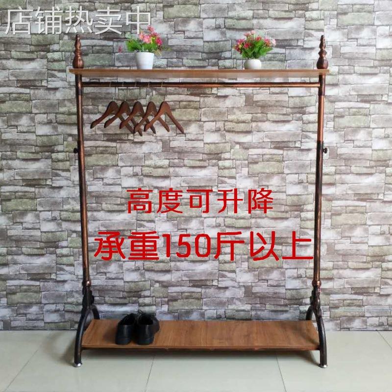 J^铁艺复古服装店展示架升降衣架陈列架男女童装落地伸缩挂衣服